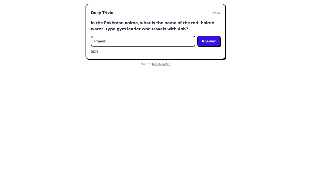 TriviaNearMe Daily Trivia