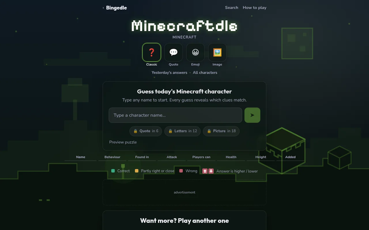 Minecraftdle