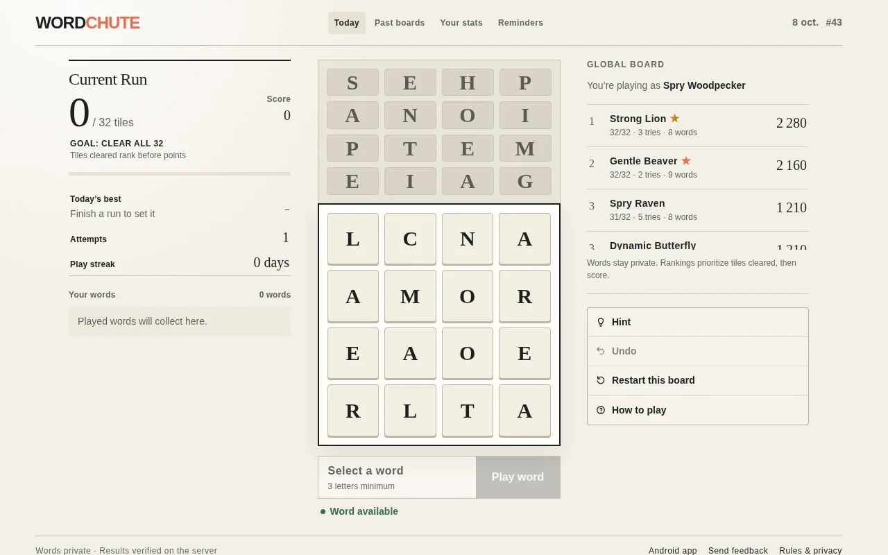 Wordchute