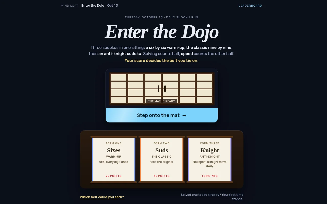 Enter the Dojo