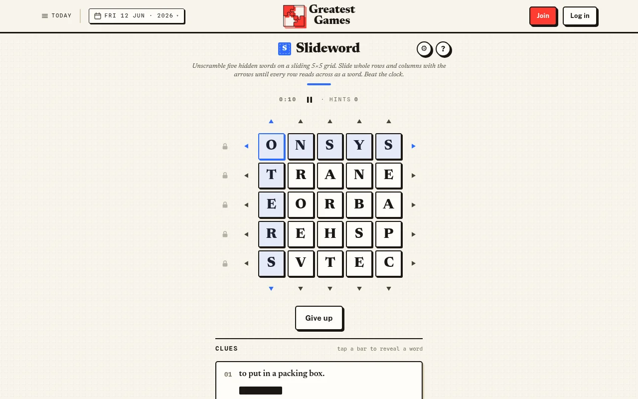 Slideword