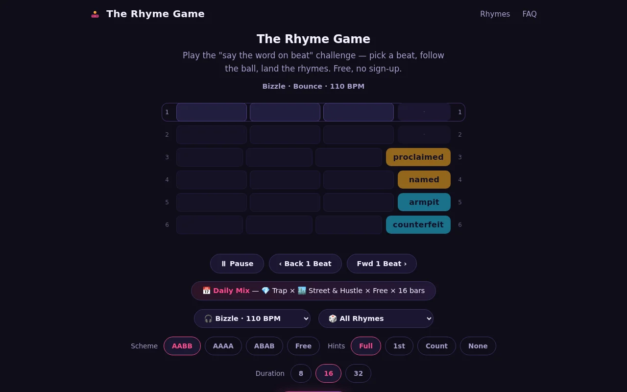The Rhyme Game