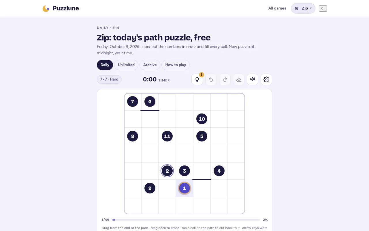 Zip on Puzzlune