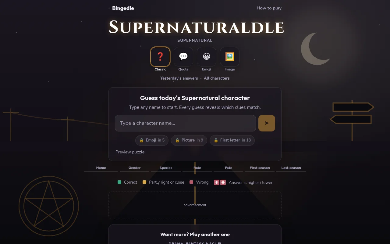 Supernaturaldle