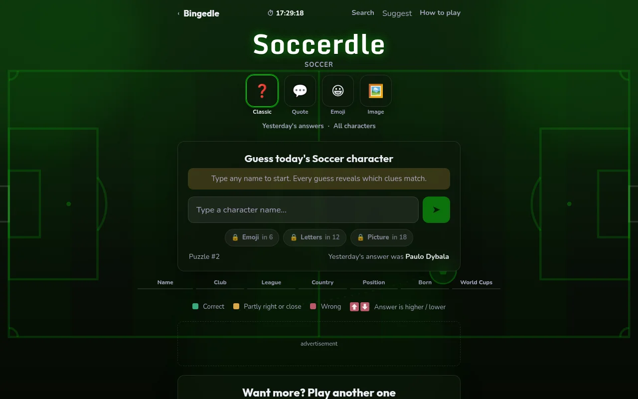 Soccerdle