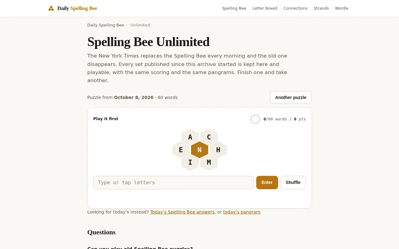Spelling Bee Unlimited