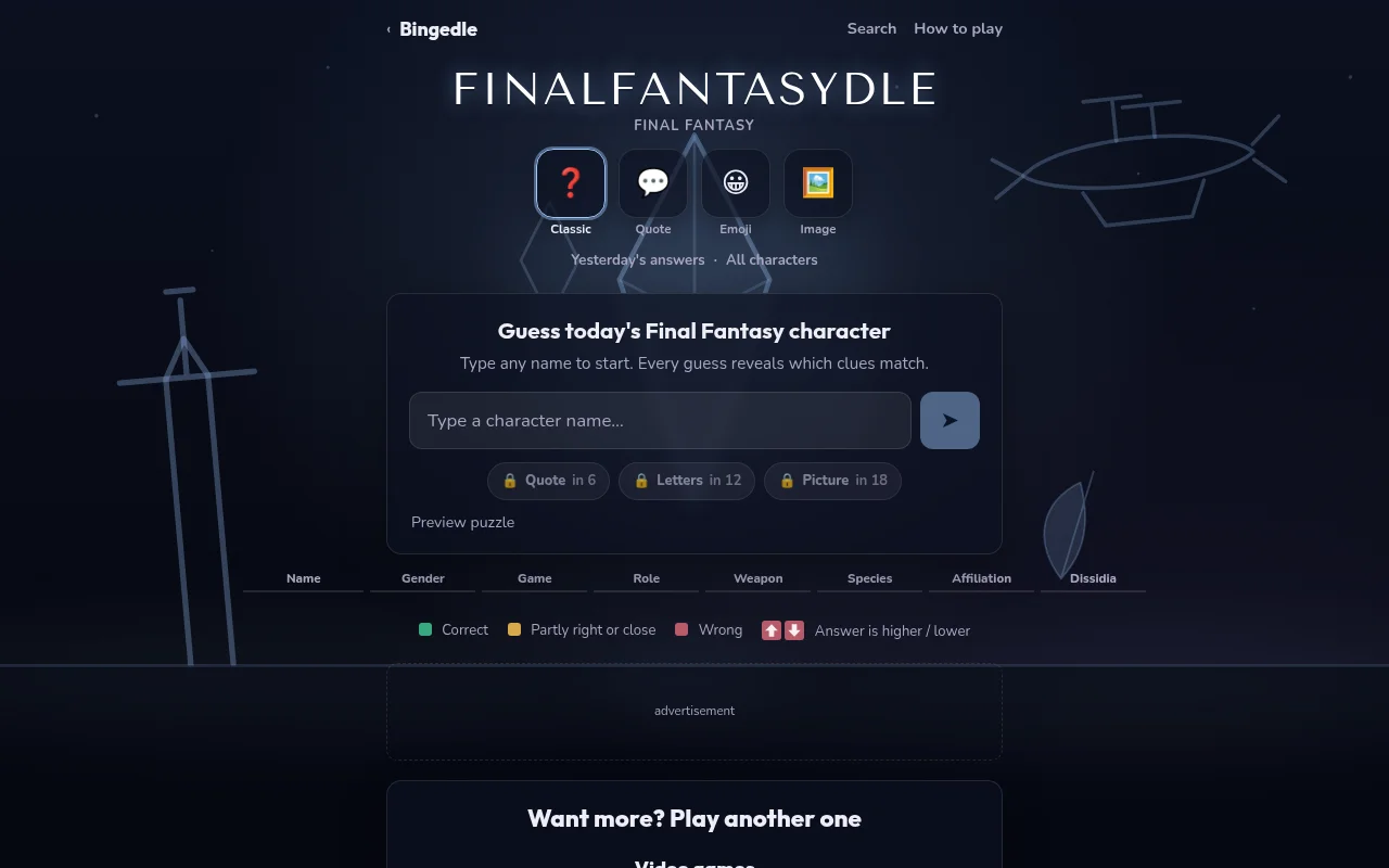 Finalfantasydle