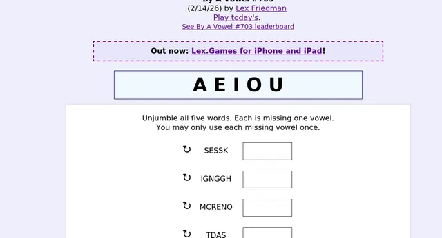 Lex.Games - By A Vowel