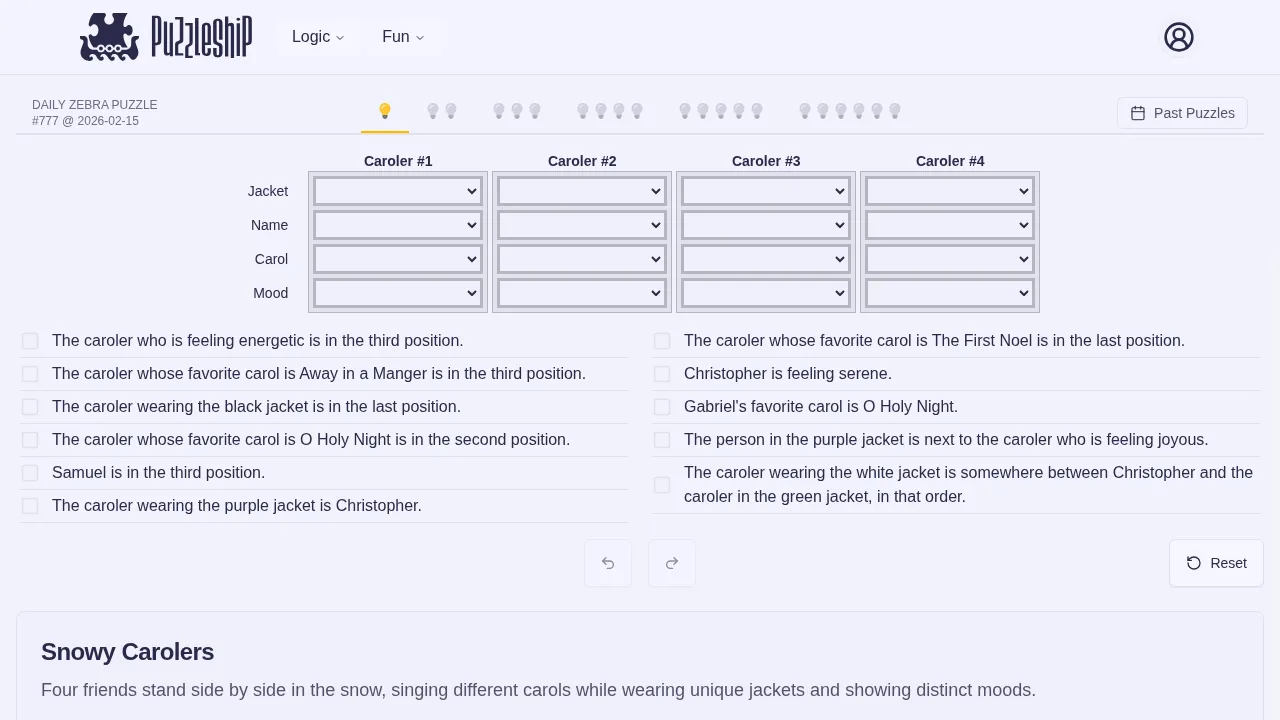 Puzzleship - Zebra Puzzles