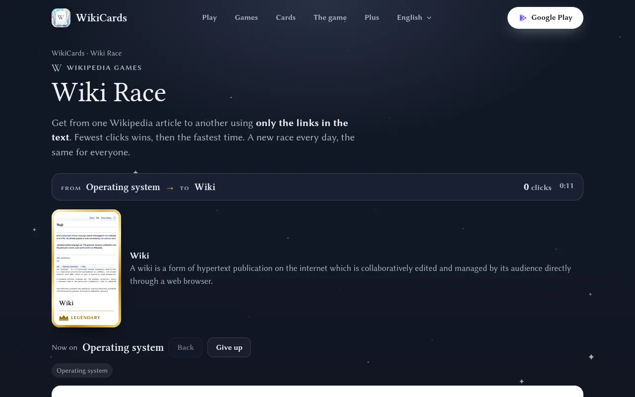 Wiki Race