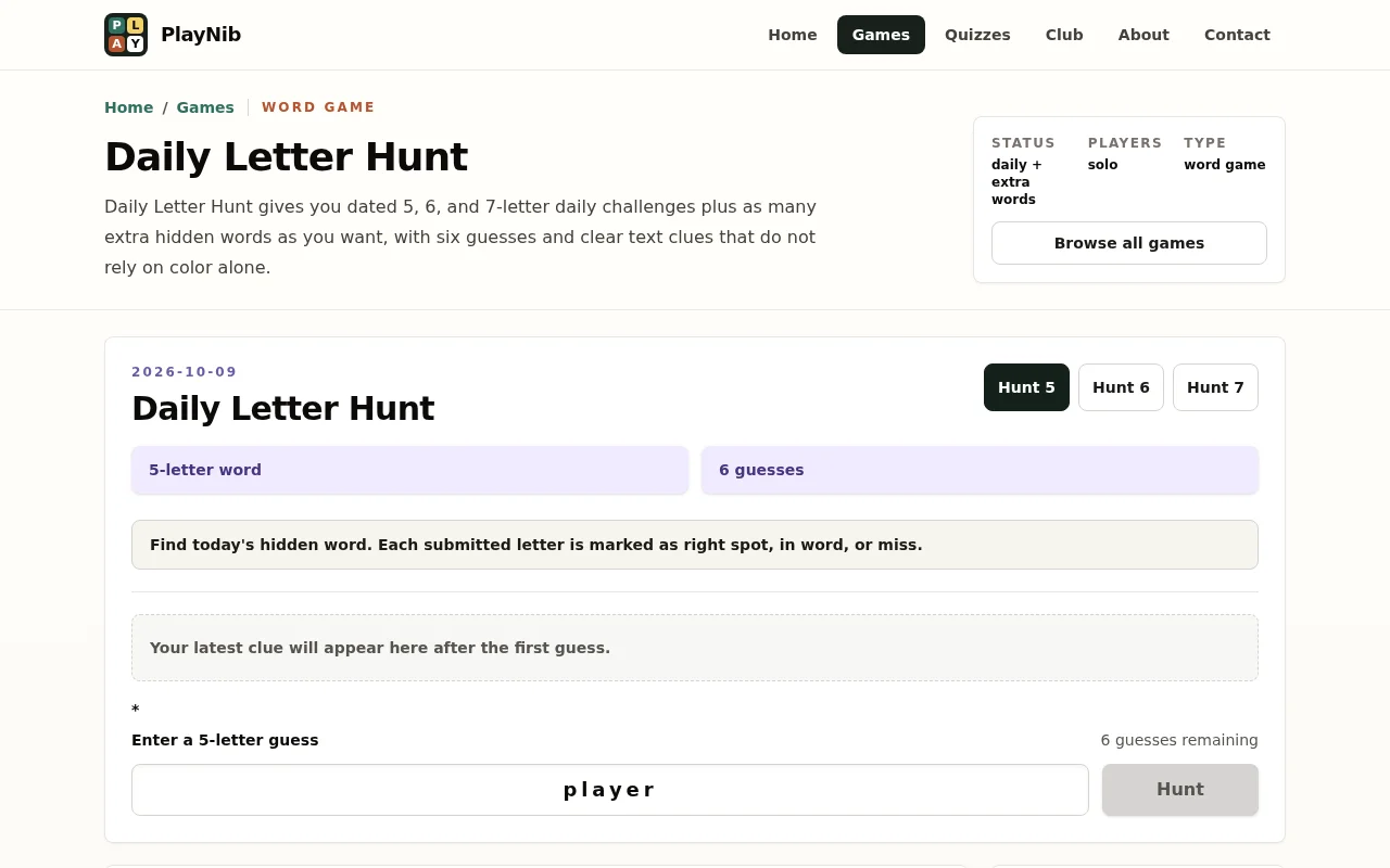 Daily Letter Hunt