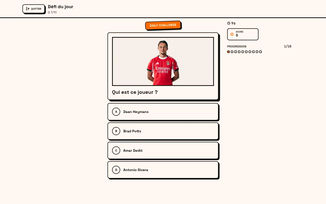 VerveQ Daily Football Quiz