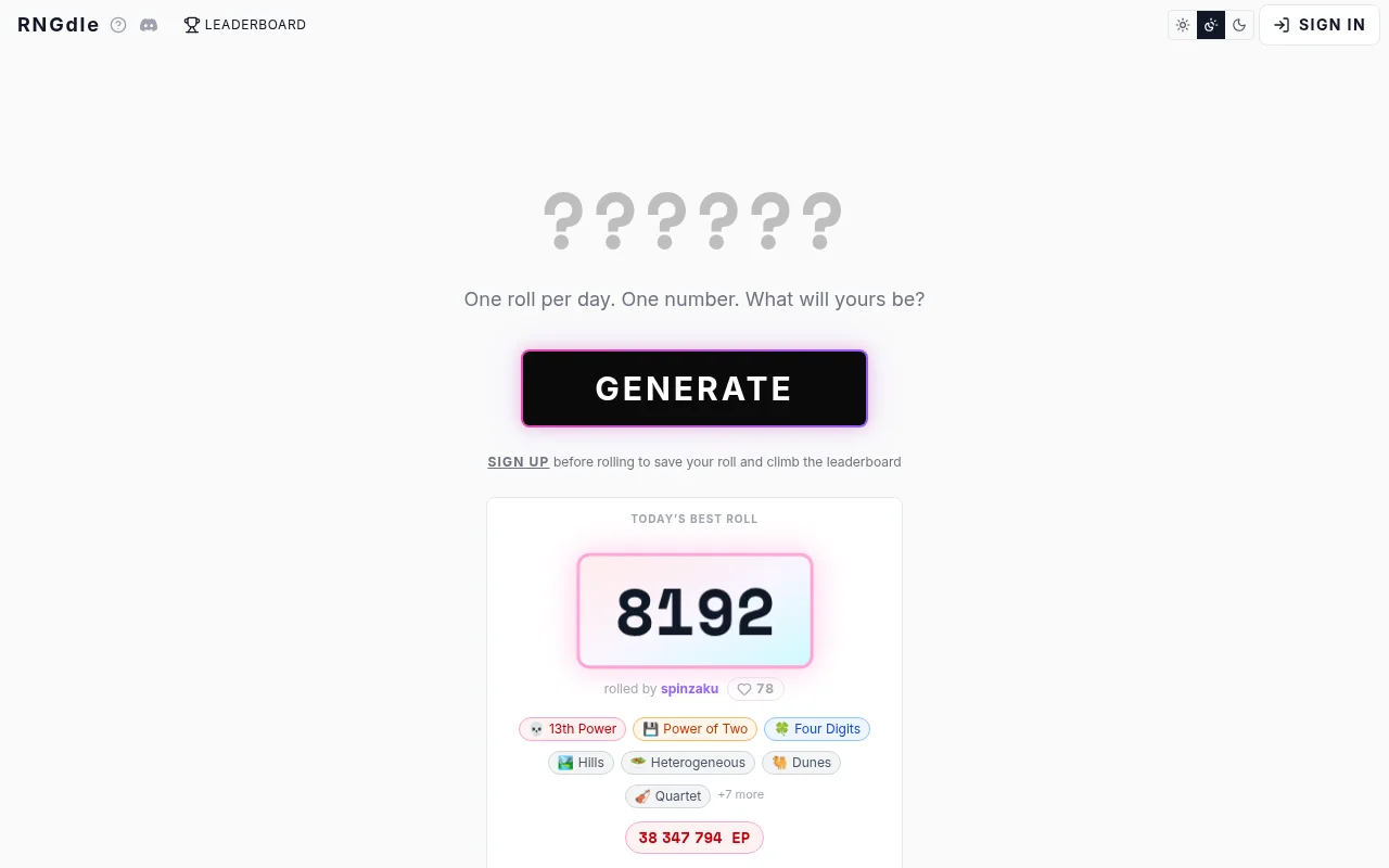 RNGdle