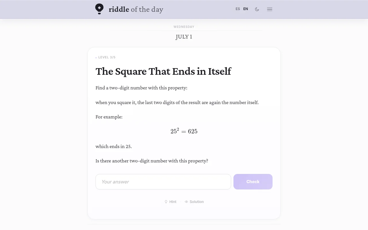 Riddle of the Day
