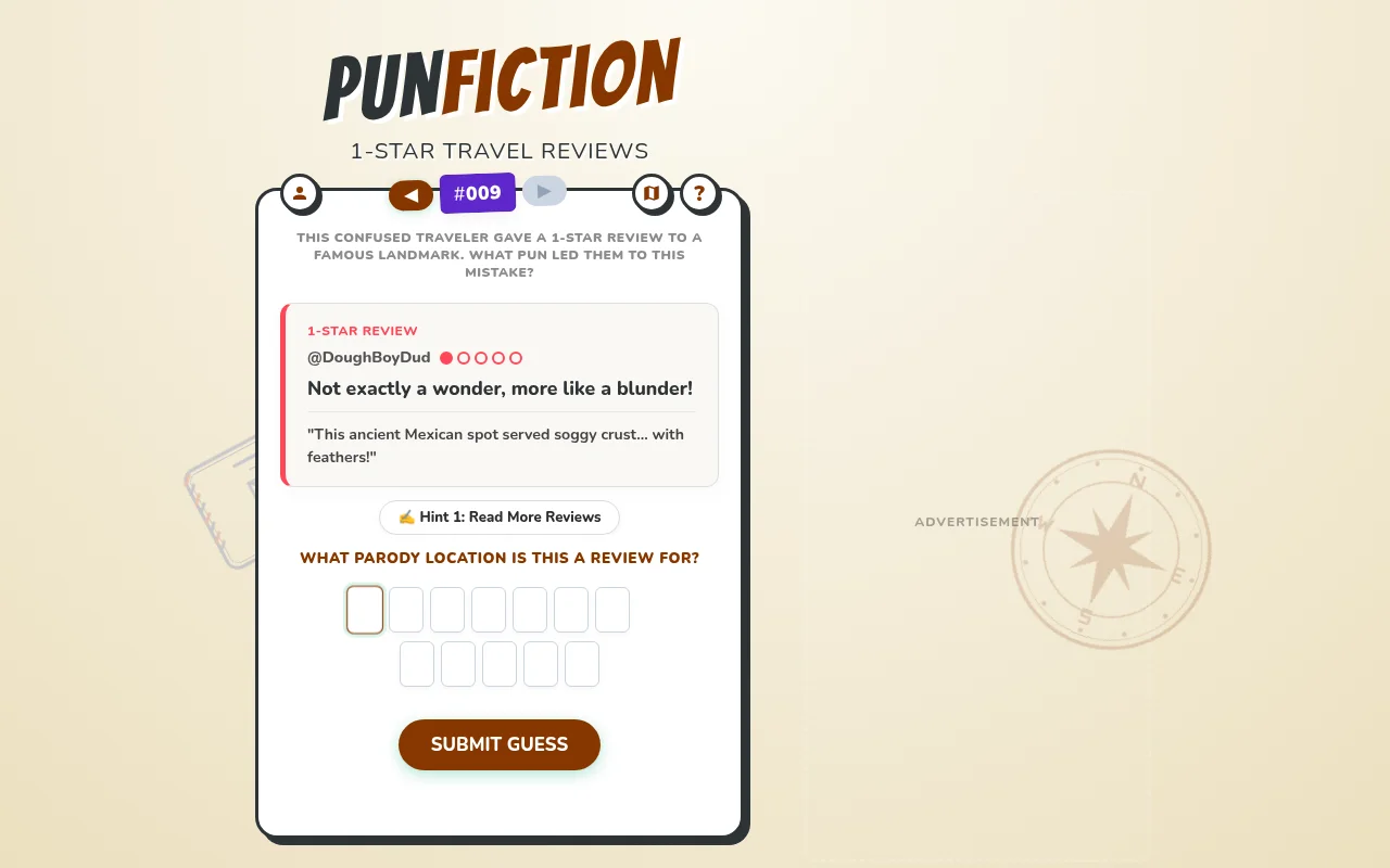 PunFiction: 1-Star Travel Reviews