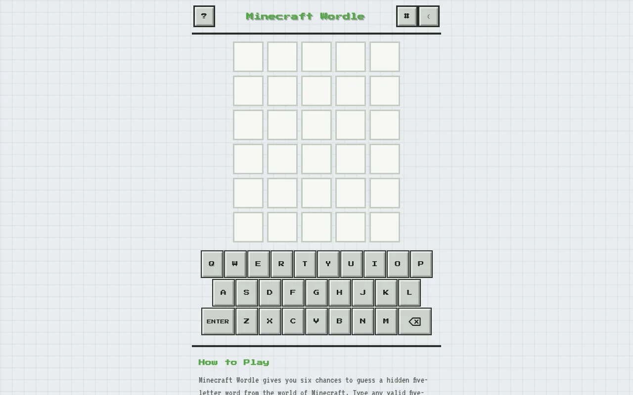 Minecraft Wordle