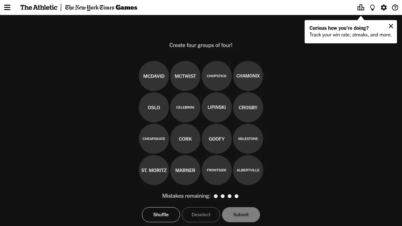 NYT Connections: Sports Edition