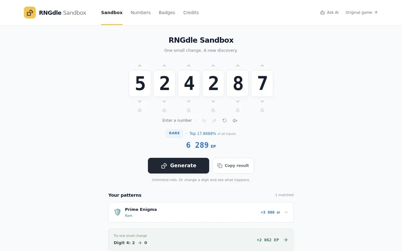 RNGdle Sandbox