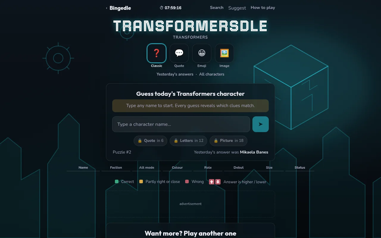 Transformersdle
