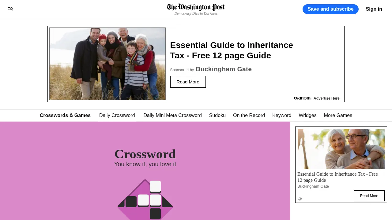 Washington Post Crossword