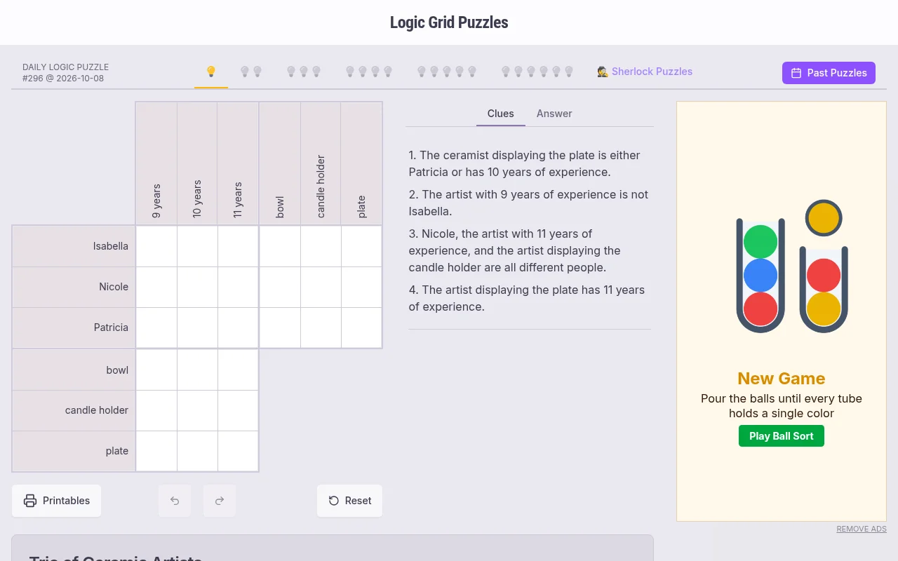 Logic Grid Puzzles